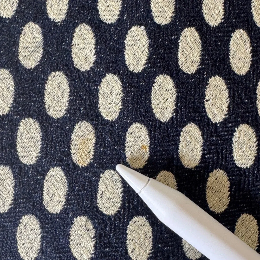 Fairfax J Riggins Silk Tie Navy Blue Cream Polka Dot Woven Hand Sewn USA Men Tie
